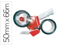 Portarrollos q-connect + 2 cintas de embalaje 66 m x 50 mm 
