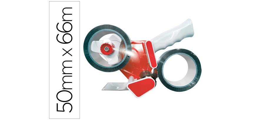 Portarrollos q-connect + 2 cintas de embalaje 66 m x 50 mm 