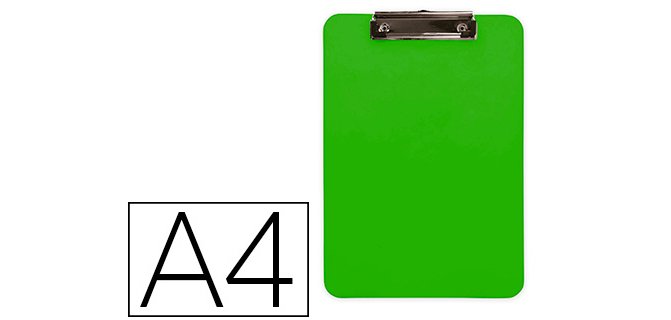 Portanotas q-connect plastico din a4 verde 2,5mm