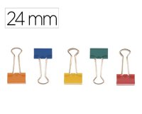 Pinza metalica q-connect reversible n.2 24 mm caja de 10 unidades colores surtidos
