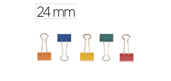 Pinza metalica q-connect reversible n.2 24 mm caja de 10 unidades colores surtidos