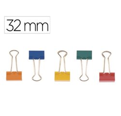Pinza metalica q-connect reversible n.3 32 mm caja de 10 unidades colores surtidos