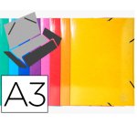 Carpeta exacompta iderama gomas carton 600 gr tres solapas din a3 colores surtidos