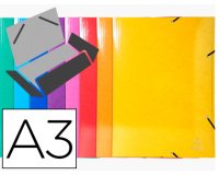 Carpeta exacompta iderama gomas carton 600 gr tres solapas din a3 colores surtidos