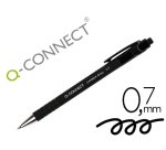 Boligrafo q-connect retractil con grip 0,7 mm color negro
