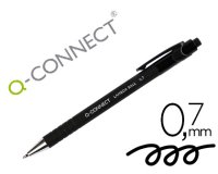 Boligrafo q-connect retractil con grip 0,7 mm color negro