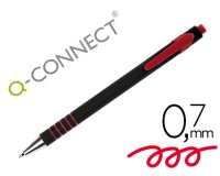 Boligrafo q-connect retractil con grip 0,7 mm color rojo