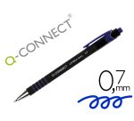 Boligrafo q-connect retractil con grip 0,7 mm color azul