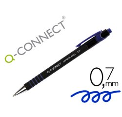 Boligrafo q-connect retractil con grip 0,7 mm color azul