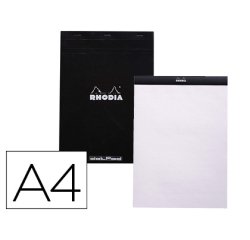 Bloc nota rhodia black dot pad din a4 80 hojas 80 g/m2 liso con puntos negros 5 mm perforado
