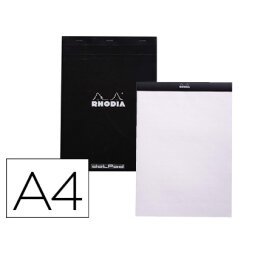 Bloc nota rhodia black dot pad din a4 80 hojas 80 g/m2 liso con puntos negros 5 mm perforado