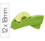 Portarrollo q-connect automatico plastico para cintas de 12 y 19 mm color verde incluye 2 cintas