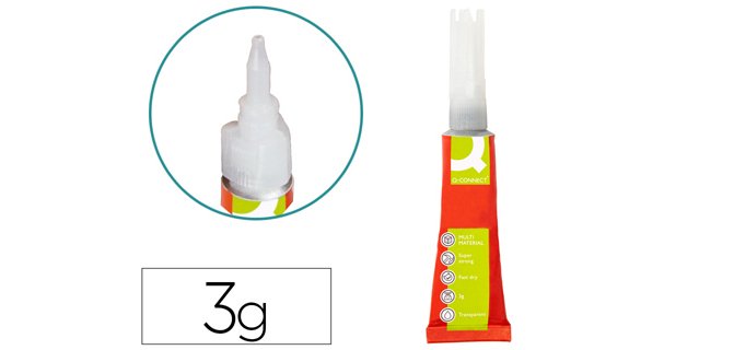 Pegamento q-connect adhesivo instantaneo fuerte 3 g unidad