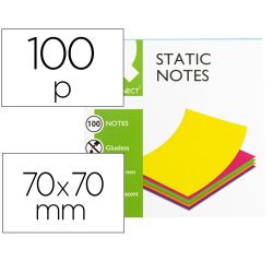Bloc de notas electrostaticas quita y pon q-connect 70x70 mm 100 hojas 5 colores fluorescentes