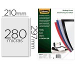 Tapa de encuadernacion fellowes din a4 polipropileno negro 280 micras pack de 100 unidades