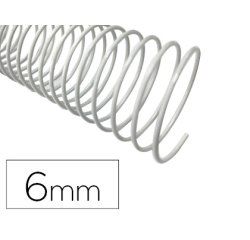 Espiral metalico q-connect blanco 64 5:1 6 mm 1mm caja de 200 unidades