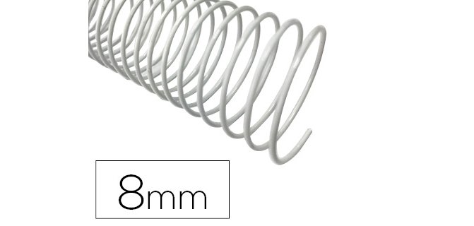Espiral metalico q-connect blanco 64 5:1 8 mm 1mm caja de 200 unidades