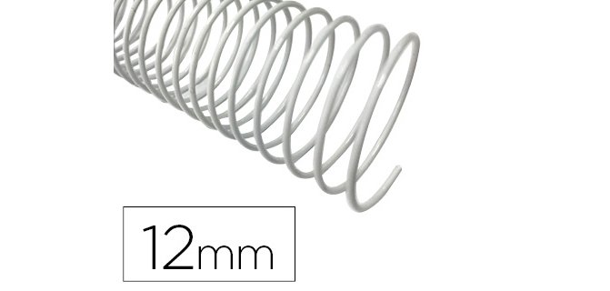 Espiral metalico q-connect blanco 64 5:1 12 mm 1mm caja de 200 unidades
