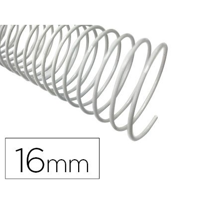 Espiral metalico q-connect blanco 64 5:1 16mm 1,2mm caja de 100 unidades