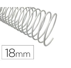 Espiral metalico q-connect blanco 64 5:1 18mm 1,2mm caja de 100 unidades
