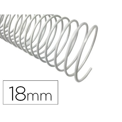 Espiral metalico q-connect blanco 64 5:1 18mm 1,2mm caja de 100 unidades