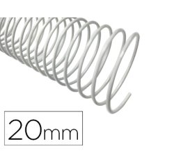 Espiral metalico q-connect blanco 64 5:1 20mm 1,2mm caja de 100 unidades