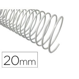 Espiral metalico q-connect blanco 64 5:1 20mm 1,2mm caja de 100 unidades