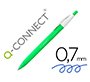 Boligrafo q-connect retractil kf14625 biodegradable verde tinta azul