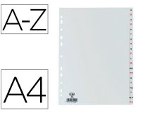 Separador alfabetico elba plastico 120 mc din a4 11 taladros a-z gris