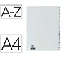 Separador alfabetico elba plastico 120 mc folio 16 taladros a-z gris
