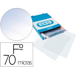 Funda multitaladro elba standard folio 70 micras cristal caja de 100 unidades