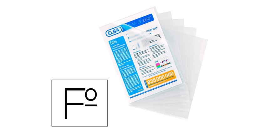 Carpeta dossier uñero elba standard folio plastico 140 mc piel naranja caja de 100 unidades