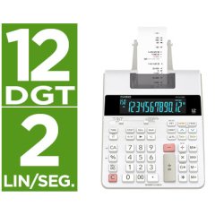 Calculadora casio impresora pantalla lc papel 58 mm impresion bicolor fr-2650rc 12 digitos dc color blanco