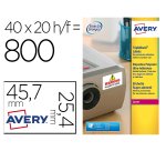 Etiqueta adhesiva avery poliester super adherente blanca 45,7x25,4 mm laser pack de 800 unidades