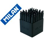 Boligrafo milan p1 retractil 1 mm touch mini negro expositor de 40 unidades