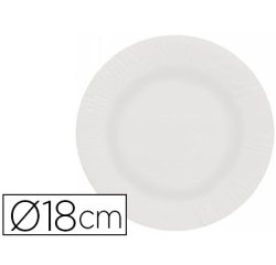Plato papel reciclable blanco 18 cm paquete 50 unidades