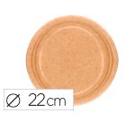 Plato carton biodegradable marron 22 cm paquete de 50 unidades