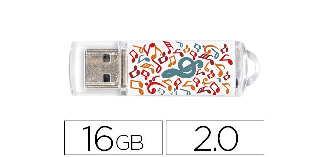 Memoria usb techonetech flash drive 16 gb 2.0 music dream