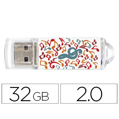 Memoria usb techonetech flash drive 32 gb 2.0 music dream