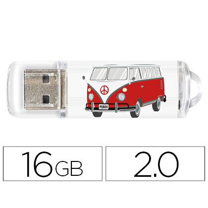 Memoria usb techonetech flash drive 16 gb 2.0 camper van-van