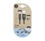 Cable usb 2.4 tech one tech braided nylon tipo usb apple micro usb longitud 1 m color negro