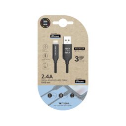 Cable usb 2.4 tech one tech braided nylon tipo usb apple micro usb longitud 1 mt color negro