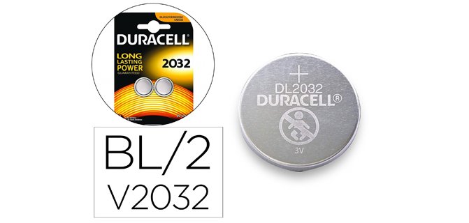 Pila duracell alcalina boton cr2032 blister 2 unidades