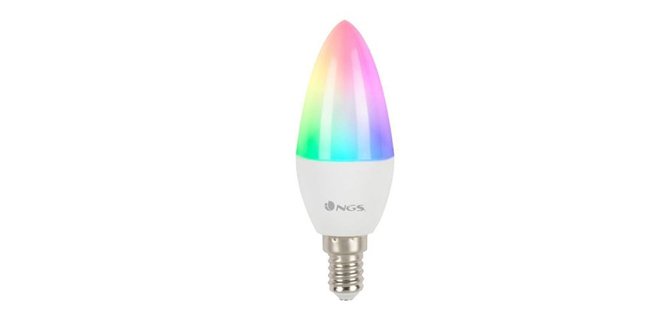 Bombilla ngs smart wifi led bulb gleam 514c halogena colores 5w 500 lumenes e14 regulable en intesidad