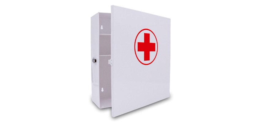 Botiquin q-connect metalico 4 compartimentos vacio primeros auxilios 275x300x120 mm