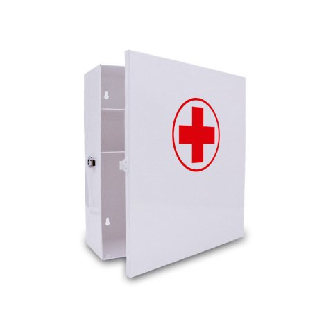 Botiquin q-connect metalico 4 compartimentos vacio primeros auxilios 275x300x120 mm