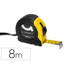 Flexometro q-connect con freno material antichoque 25 mm de ancho longitud 8 mt