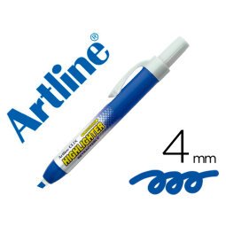 Rotulador artline clix fluorescente ek-63 azul punta biselada 4 mm