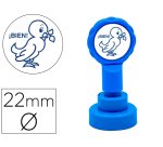 Sello artline emoticono bien color azul 22 mm diametro