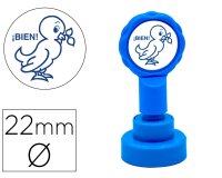 Sello artline emoticono bien color azul 22 mm diametro